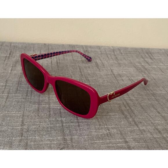 New LOVE MOSCHINO Womens Fuchsia Rectangular Sunglasses main image 11